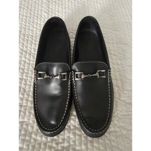 FootJoy Mens FJ Black Leather Horse-bit  Golfing Luxury Loafers 9.5M Model 79015